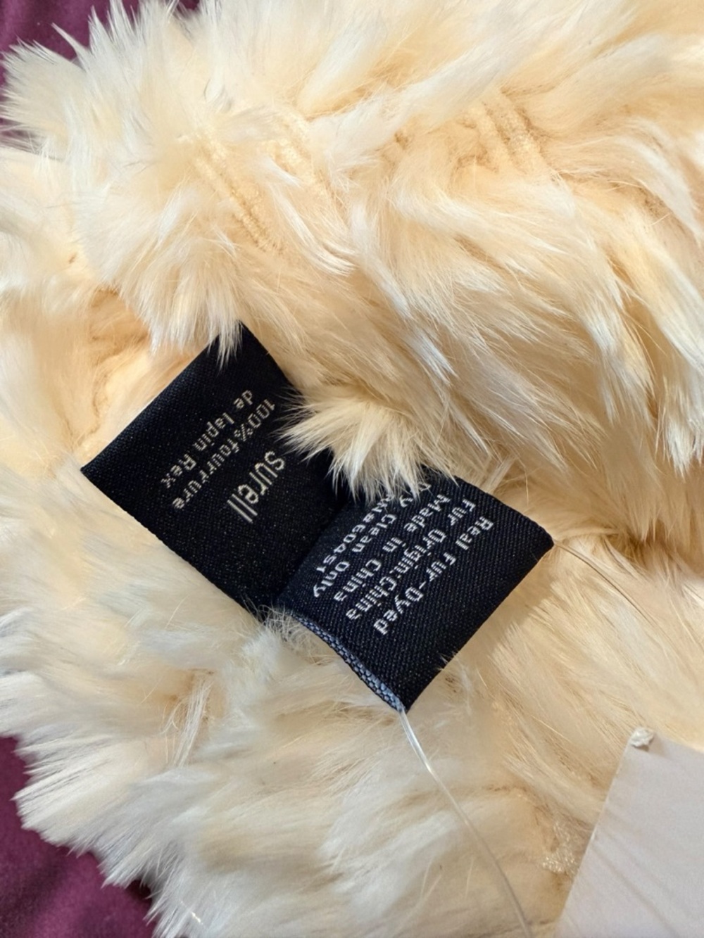 Real Rabbit Fur Cream Winter Hat - Picture 4 of 4
